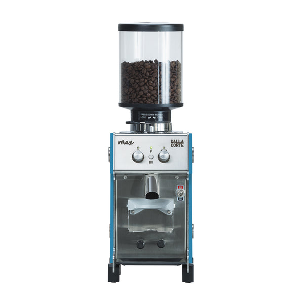 Front view of Dalla Corte Grinder Max (Ice Blue)