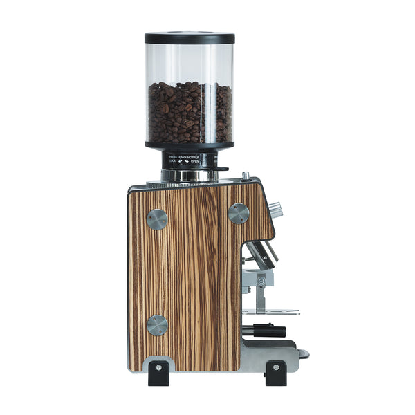 Side view of Dalla Corte Grinder Max (Wood Veneer)