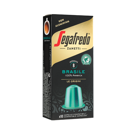 Segafredo Zanetti - [100% 阿拉比卡（單一產地）] 巴西鋁製咖啡膠囊（Nespresso® 相容膠囊）（10 顆）