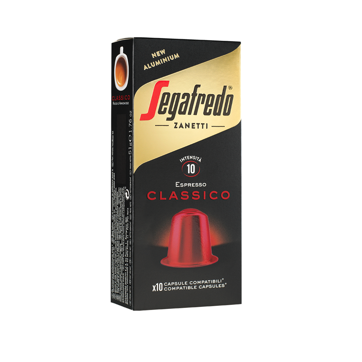 Segafredo Zanetti - Classico 咖啡鋁膠囊（適用於 Nespresso®）（10 顆）